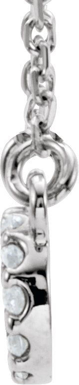 14K Gold Round Natural Diamond Infinity Necklace - White Gold - view 2