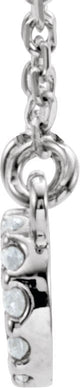 14K Gold Round Natural Diamond Infinity Necklace - White Gold - view 2