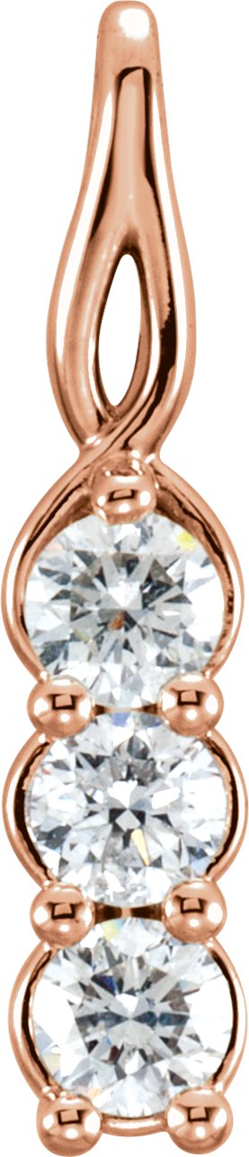 Platinum Round Natural Diamond Three-Stone Pendant