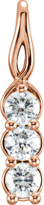 Platinum Round Natural Diamond Three-Stone Pendant