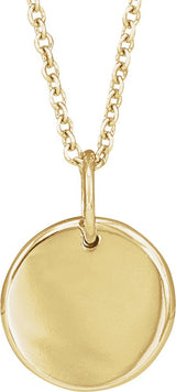 14K Gold Round Natural Diamond Engravable Accented Necklace – 0.005 CTW - Yellow Gold - view 3