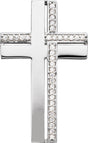 14K Gold Round Natural Diamond Cross Pendant – 1/4 CTW · 1.2mm Stones - White Gold