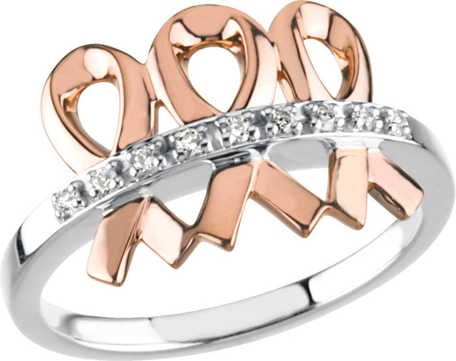 14K Gold Round Natural Diamond Accented Me & My Two Friends® Ring - view 3