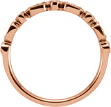 14K Gold Round Natural Diamond Accented Stackable Ring – 1/8 CTW - Rose Gold - view 2