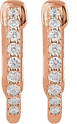 14K Gold Round Lab-Grown Diamond Inside-Outside Hoop Earrings - Rose Gold - view 2
