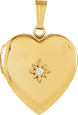 14K Gold Heart Locket – 27x18.5mm