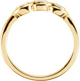 14K Gold Round Natural Diamond Three-Stone Bezel-Set Ring II - Yellow Gold - view 2