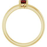 14K Gold Round Natural Mozambique Garnet Solitaire Ring - Yellow Gold - view 2