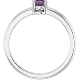 Platinum Round Lab-Grown Alexandrite Solitaire Ring - view 2