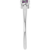 14K Gold Round Lab-Grown Alexandrite Solitaire Ring - White Gold - view 4