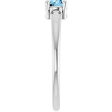 14K Gold Round Natural Sky Blue Topaz Solitaire Ring - White Gold - view 4