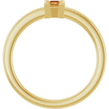 14K Gold Emerald Natural Citrine Half-Bezel Family Stackable Ring - Yellow Gold - view 2