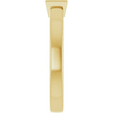 14K Gold Marquise Natural White Sapphire Half-Bezel Family Stackable Ring - Yellow Gold - view 4
