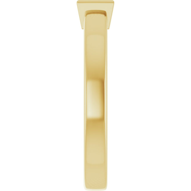 14K Gold Marquise Natural White Sapphire Half-Bezel Family Stackable Ring - Yellow Gold - view 4