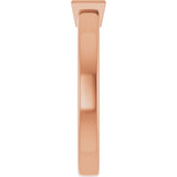 14K Gold Marquise Natural White Sapphire Half-Bezel Family Stackable Ring - Rose Gold - view 4