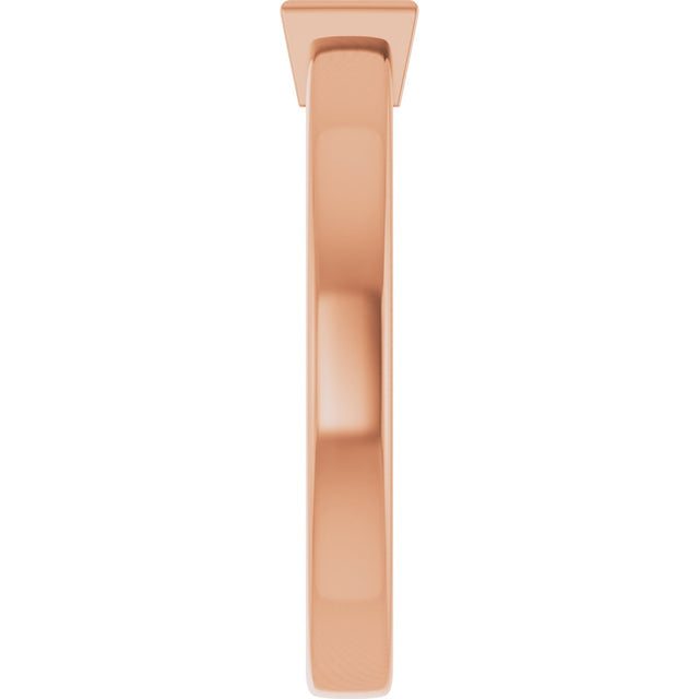 14K Gold Marquise Natural White Sapphire Half-Bezel Family Stackable Ring - Rose Gold - view 4