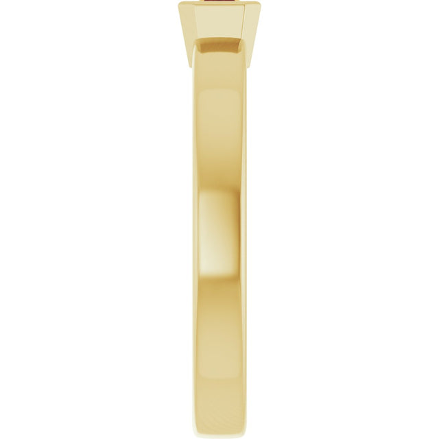 14K Gold Emerald Natural Citrine Half-Bezel Family Stackable Ring - Yellow Gold - view 4