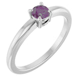Platinum Round Lab-Grown Alexandrite Solitaire Ring