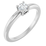 14K Gold Round Natural Diamond Solitaire Ring – 3-4.5mm Stones - White Gold