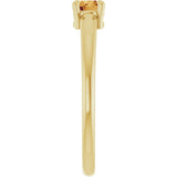 14K Gold Round Natural Citrine Solitaire Ring - Yellow Gold - view 4
