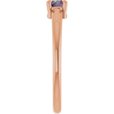 14K Gold Round Lab-Grown Alexandrite Solitaire Ring - Rose Gold - view 4
