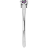 Platinum Round Lab-Grown Alexandrite Solitaire Ring - view 4