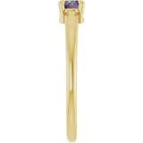 14K Gold Round Lab-Grown Alexandrite Solitaire Ring - Yellow Gold - view 4