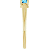 14K Gold Round Natural Swiss Blue Topaz Solitaire Ring - Yellow Gold - view 4