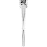 Platinum Round Natural Gray Spinel Solitaire Ring - view 4