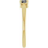 14K Gold Round Natural Gray Spinel Solitaire Ring - Yellow Gold - view 4
