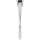 Platinum Round Natural Black Onyx Solitaire Ring - view 4