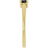 14K Gold Round Natural Black Onyx Solitaire Ring - Yellow Gold - view 4