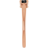 14K Gold Round Natural Black Onyx Solitaire Ring - Rose Gold - view 4