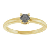 14K Gold Round Natural Gray Spinel Solitaire Ring - Yellow Gold - view 3