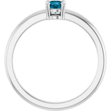 Platinum Round Natural London Blue Topaz Solitaire Ring - view 2
