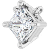 Platinum Square Lab-Grown Diamond Solitaire Claw-Prong Necklace - view 2