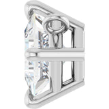 Platinum Square Lab-Grown Diamond Solitaire Claw-Prong Necklace - view 3