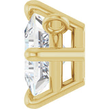 14K Gold Square Lab-Grown Diamond Solitaire Claw-Prong Necklace - Yellow Gold - view 3