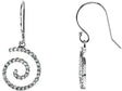 14K Gold Round Natural Diamond Accented Spiral Earrings