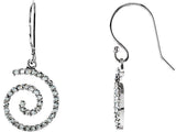 14K Gold Round Natural Diamond Accented Spiral Earrings