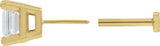 14K Gold Lab-Grown Diamond Emerald 4-Prong Stud Earrings - Yellow Gold