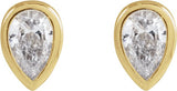 14K Gold Lab-Grown Diamond Pear Bezel-Set Stud Earrings - Yellow Gold - view 2