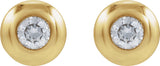 14K Gold Natural Diamond Round Bezel-Set Stud Earrings – 1.5-5.2mm Stones - Yellow Gold - view 2