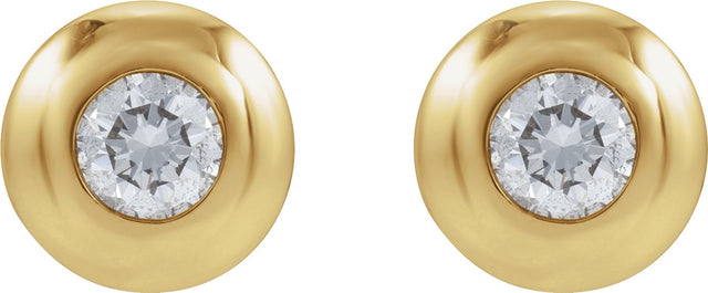 14K Gold Lab-Grown Diamond Round Bezel-Set Stud Earrings – 1.5-5.2mm Stones - Yellow Gold - view 2
