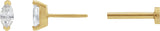 14K Gold Marquise Natural Diamond Solitaire V-Prong Stud Earrings - Yellow Gold