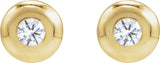 14K Gold Lab-Grown Diamond Round Bezel-Set Stud Earrings – 1.5-5.2mm Stones - Yellow Gold - view 2