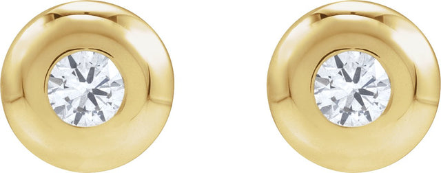 14K Gold Lab-Grown Diamond Round Bezel-Set Stud Earrings – 1.5-5.2mm Stones - Yellow Gold - view 2