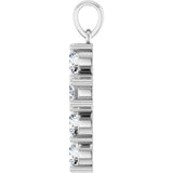 Platinum Round Natural Diamond Accented Cross Necklace or Pendant – up to 1 3/8 CTW - view 3