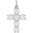 Platinum Round Lab-Grown Diamond Accented Cross Necklace or Pendant – up to 1 5/8 CTW