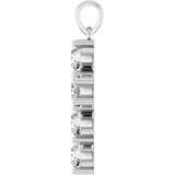 Platinum Round Natural Diamond Accented Cross Necklace or Pendant – up to 1 3/8 CTW - view 3